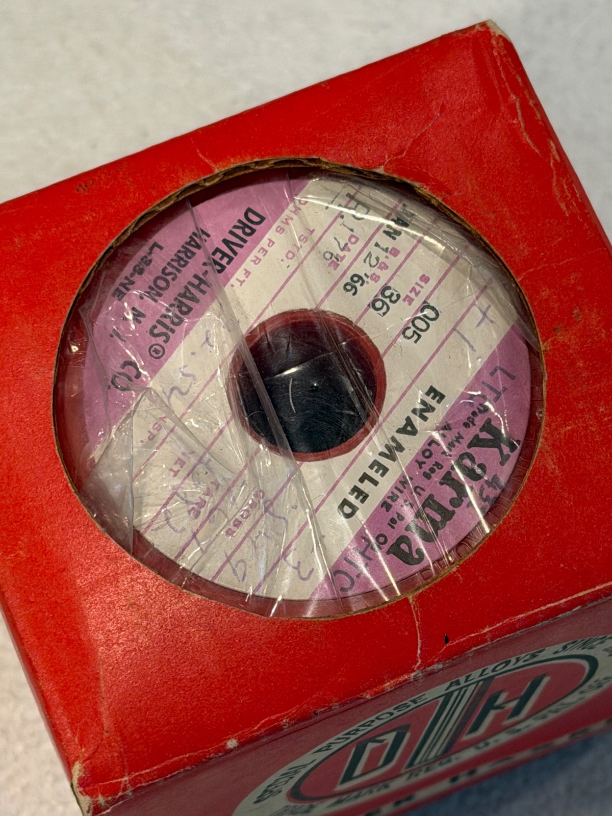 Vintage Driver-Harris Karma 36 AWG Enamel Magnet Wire 1966 Magnet Wire Spool USA