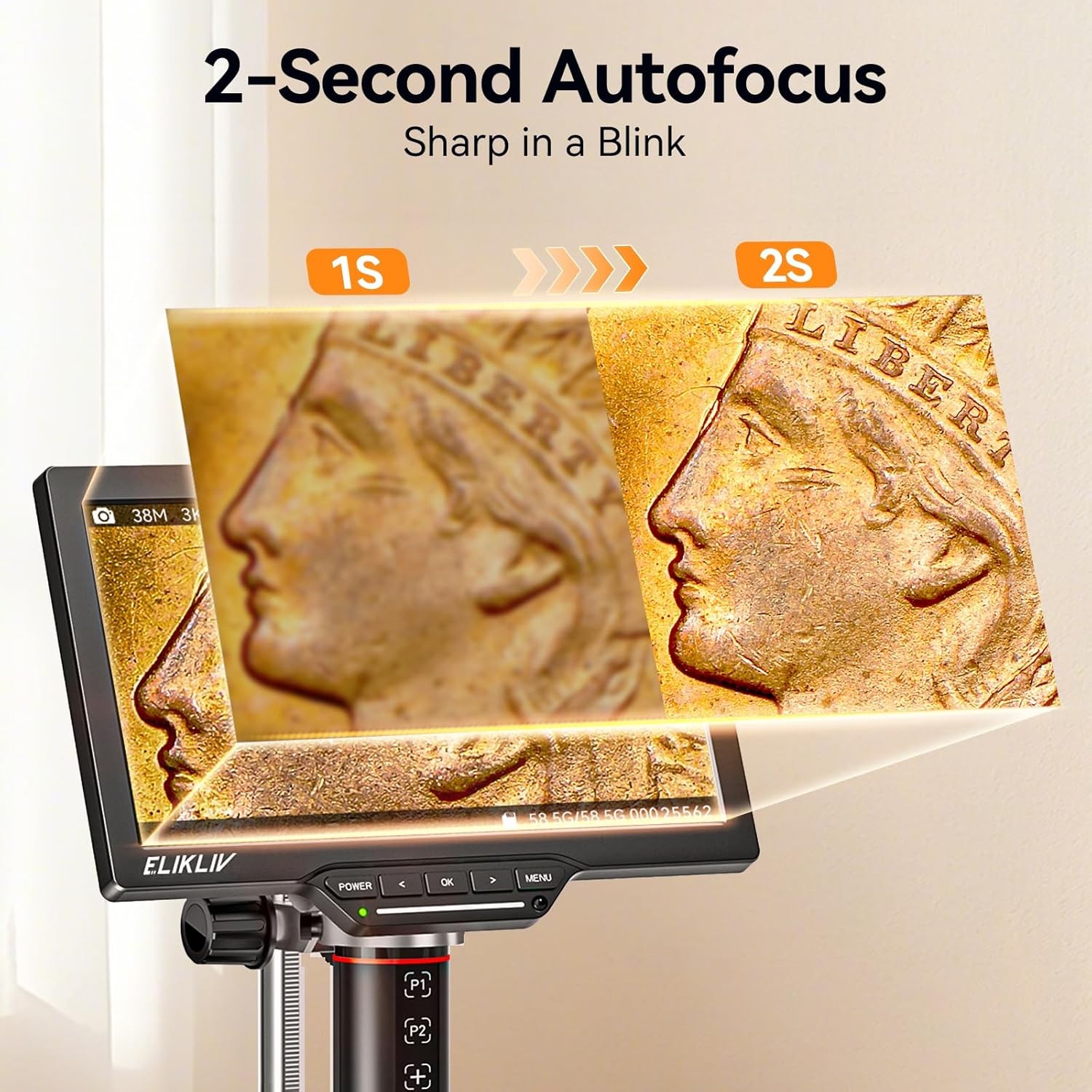 Elikliv Autofocus Digital Microscope Coin Microscopes 10.1″ Soldering Microscope