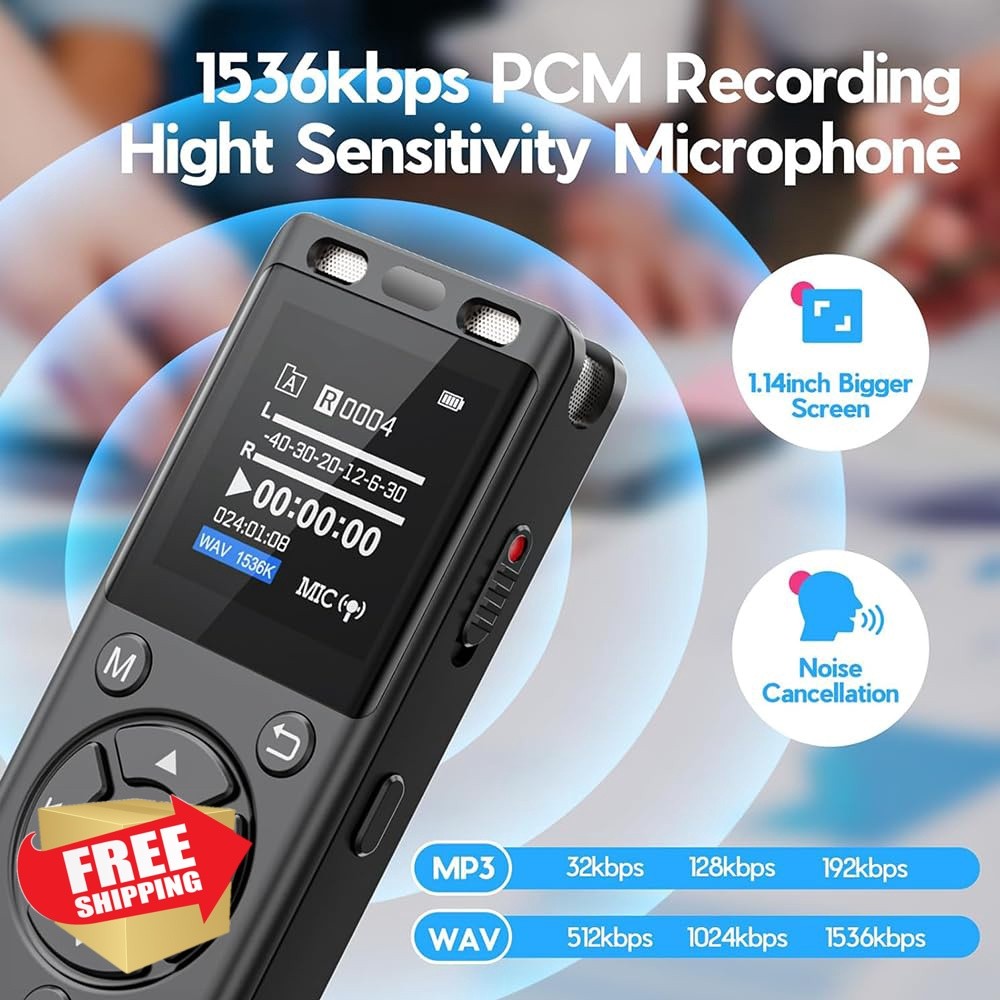 Tonfarb 64GB Digital Voice Recorder MP3 Player