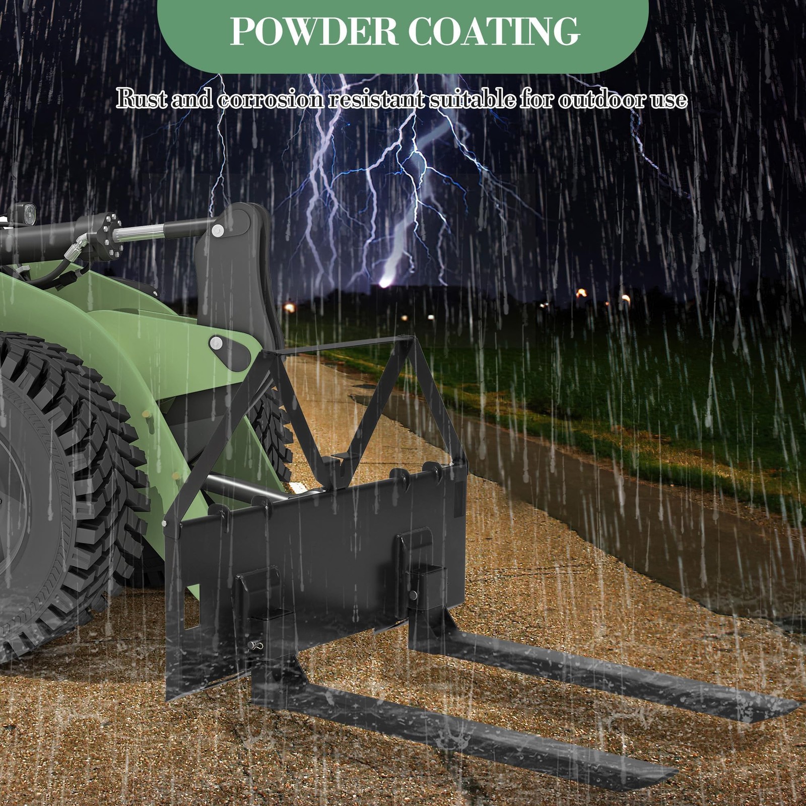46″ Heavy-Duty Tractor Pallet Forks, Quick Attach Bucket Fork Skid Steer Loader