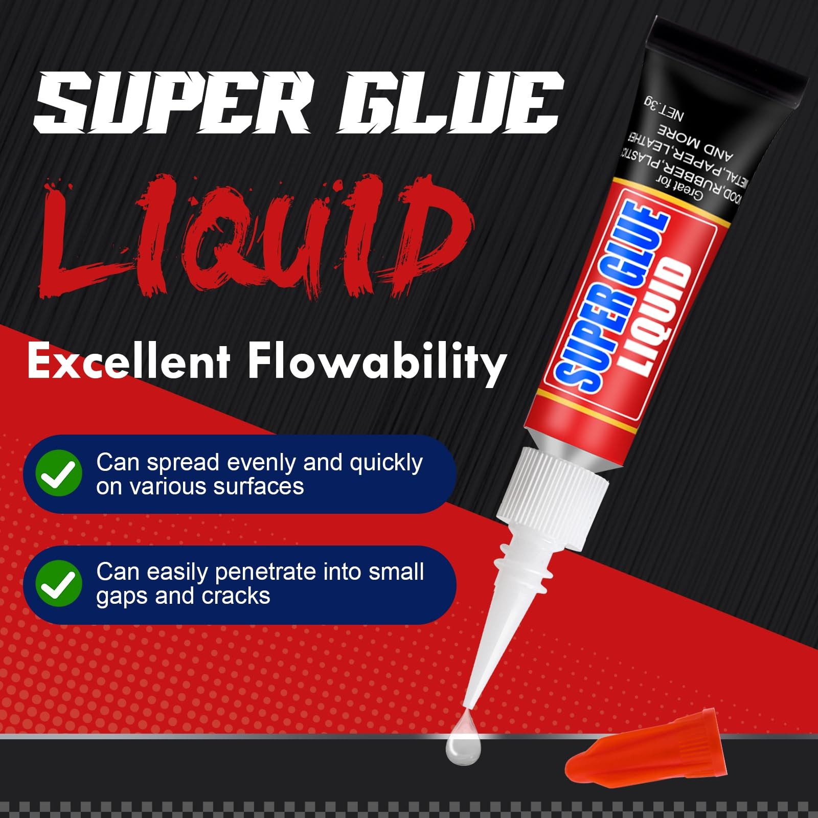 12 X 3g Super Glue Liquid, Fast Drying All-Purpose Pack of 12, Clear