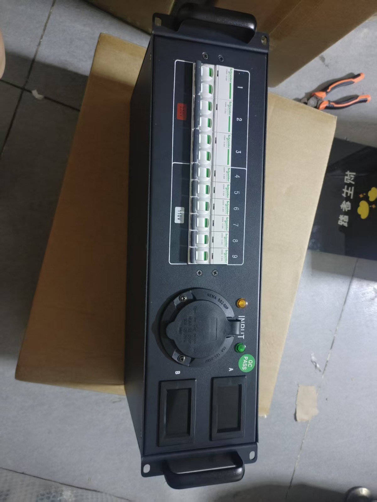 50amp Twist Lock Inlet 220v 240v Distribution Rack Distro Panel Box