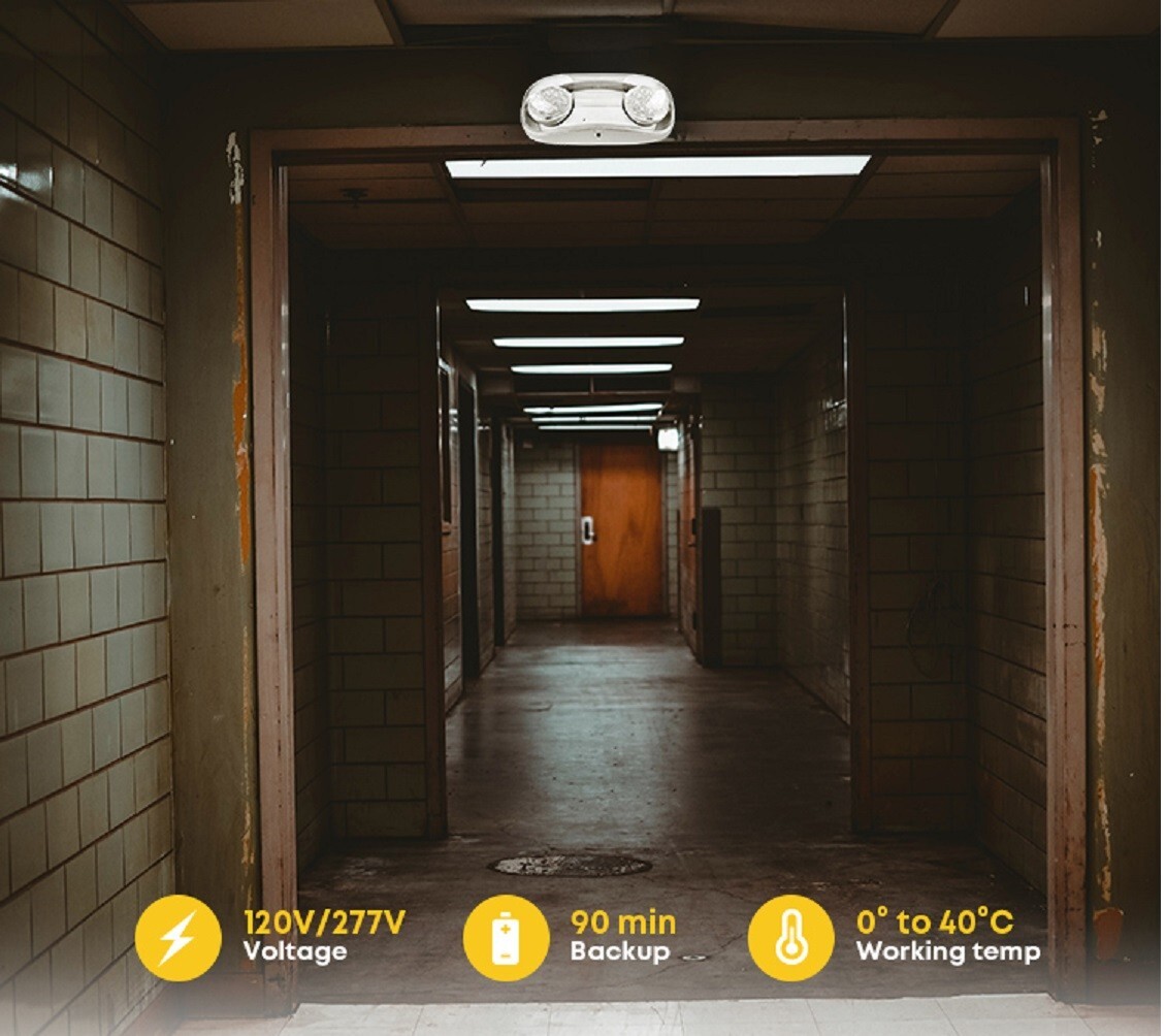 LED Wet Location IP65 Outdoor Emergency Light with Battery Backup, UL Listed