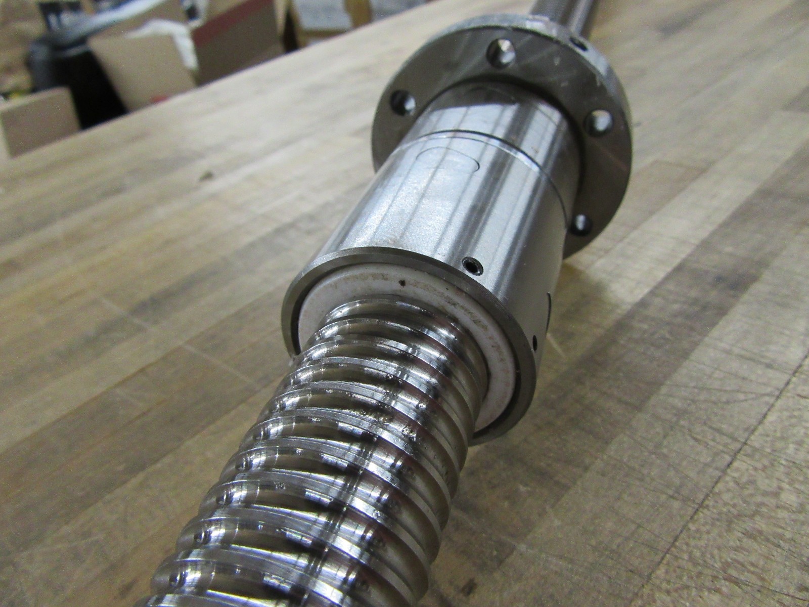 ballscrew linear shaft w/ nut 39″ screw 63″ total appx. 1″ diameter [A-0]