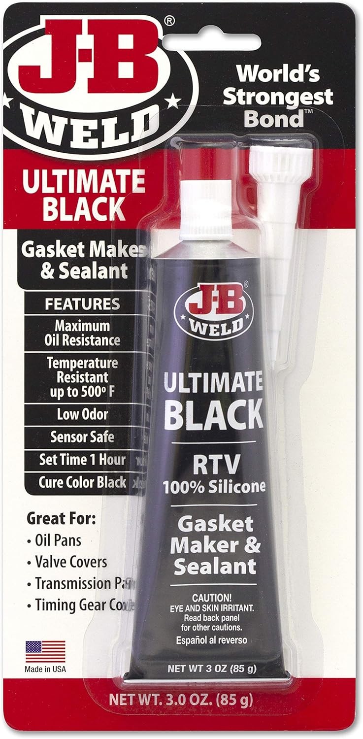 J-B Weld 32329 Ultimate Black RTV Silicone Gasket Maker and Sealant – 3 oz. – Bl