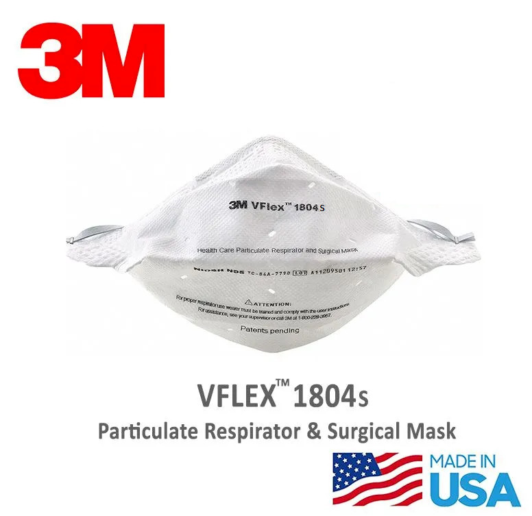 15/Pack3M VFlex 1804S Particulate Respirator N95 Small Surgical Face Mask f/s