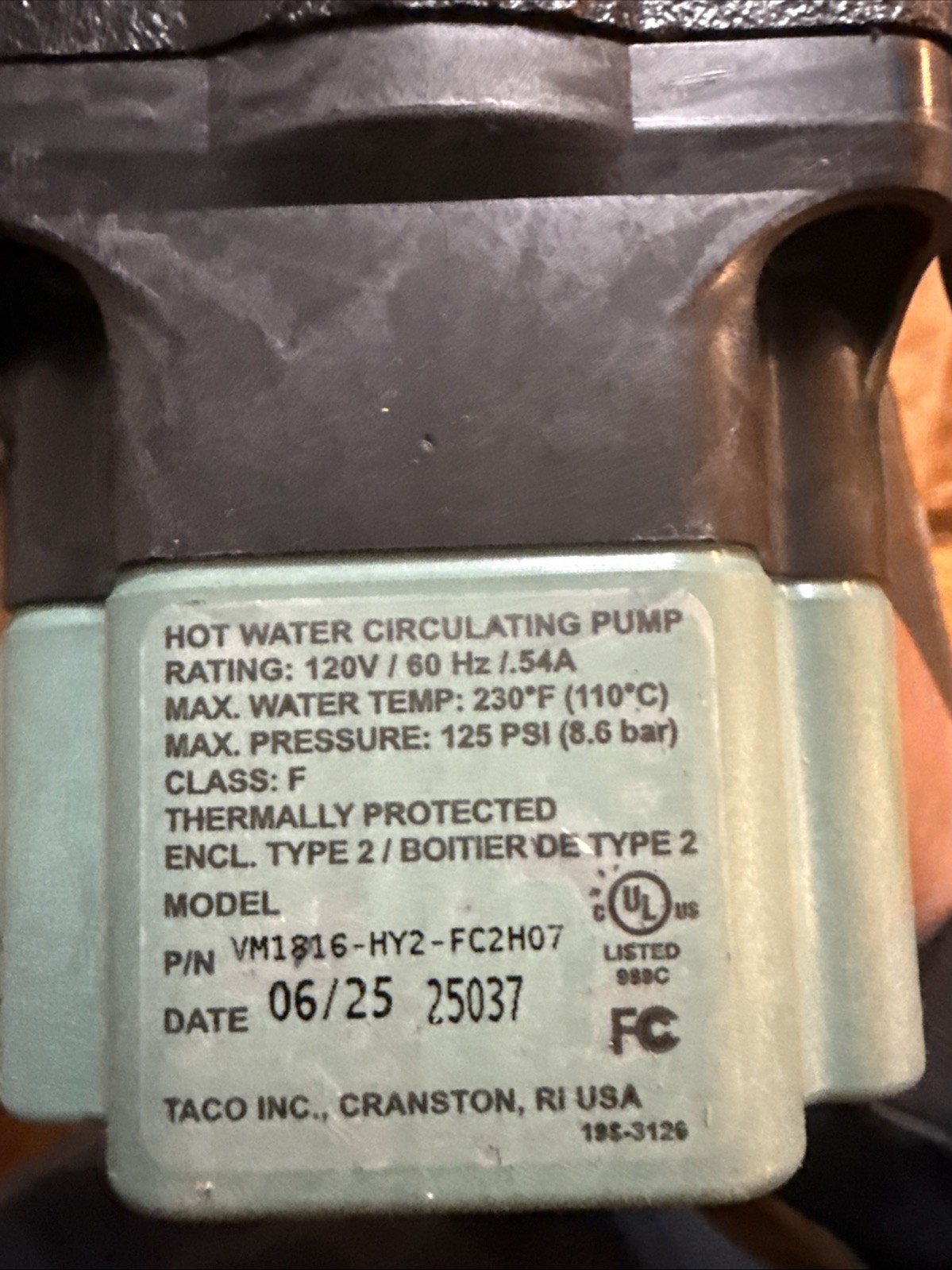 1-open Box Taco VM1816-HY2-FC2H07 High Efficiency Variable Speed Circulator Pump
