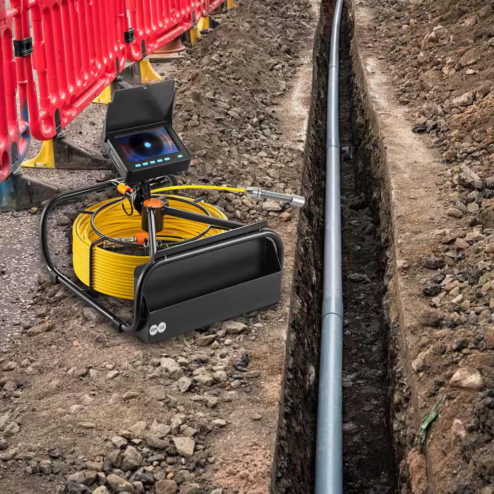 Sewer Camera 98.4 Ft/30 M 4.3 In. Pipe Drain Inspection Camera with DVR Function