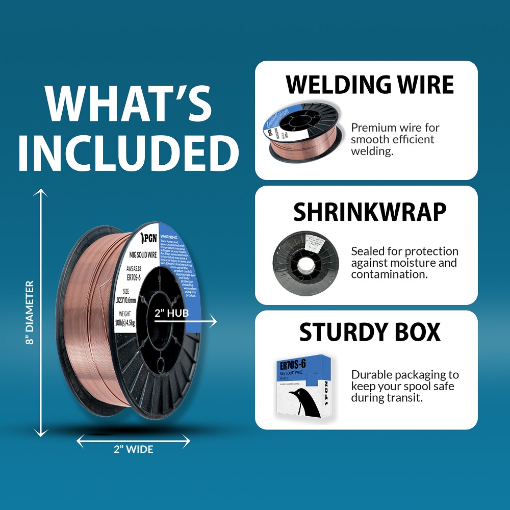 (2 x 10-Lb Spools) ER70S-6 .023″ (0.6 mm) Mild Steel MIG Welding Wire