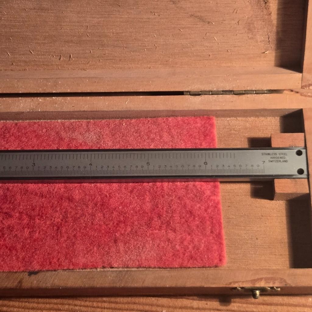 SHARP VTG LUFKIN NO, 701 VERNIER CALIPER IN ORIGINAL WOOD BOX SWITZERLAND
