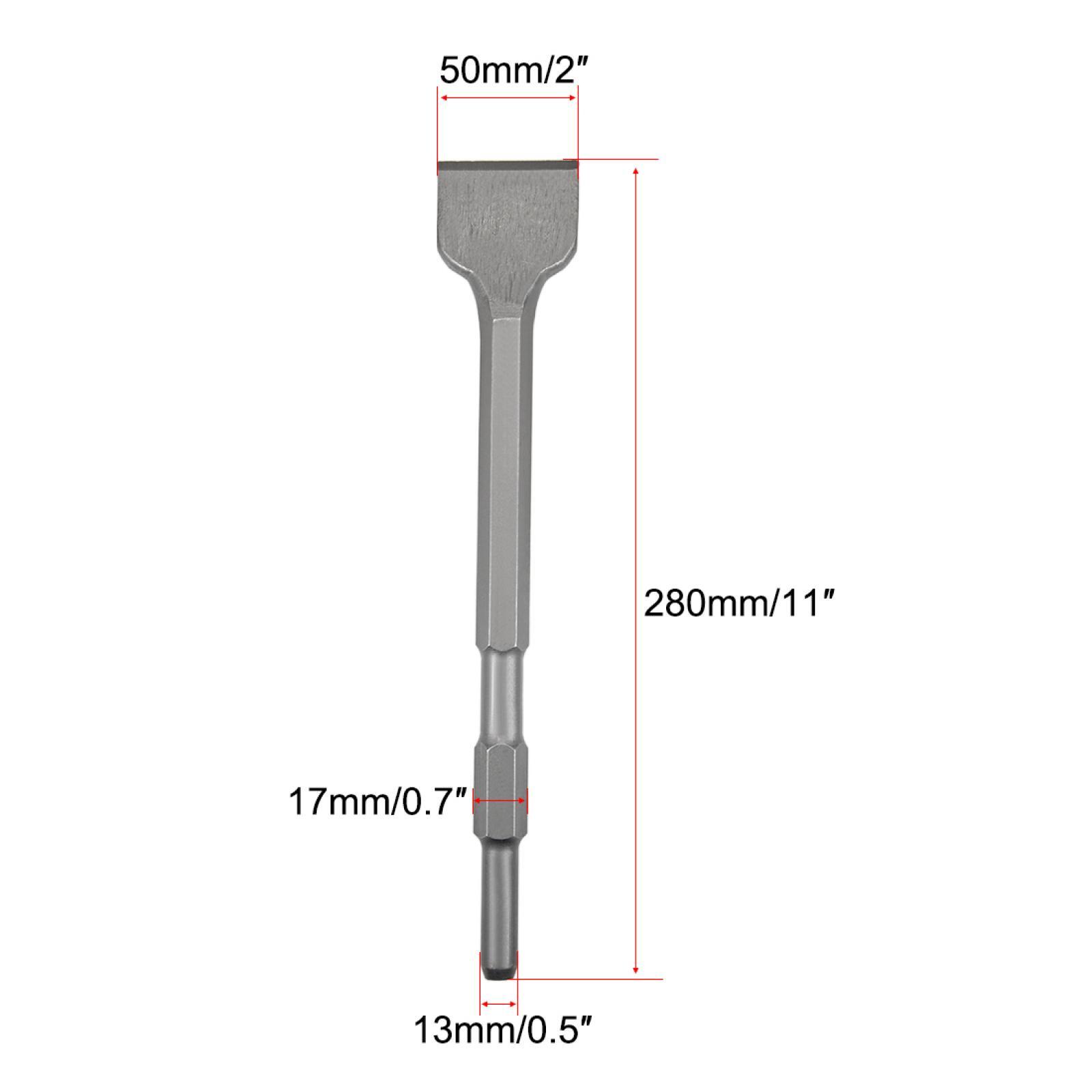 Cranked Drill Chisels 50mm Masonry Chisel Bit Hex Shank Jack Hammer Remove Scale