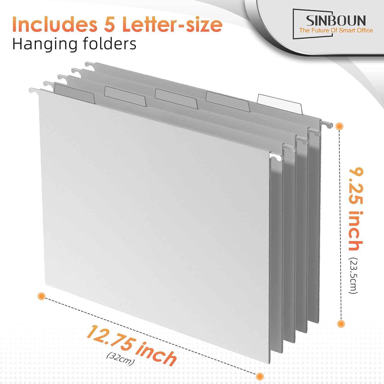 Sinboun Hanging File Organizer Letter-size File Holder Filing Box Incl