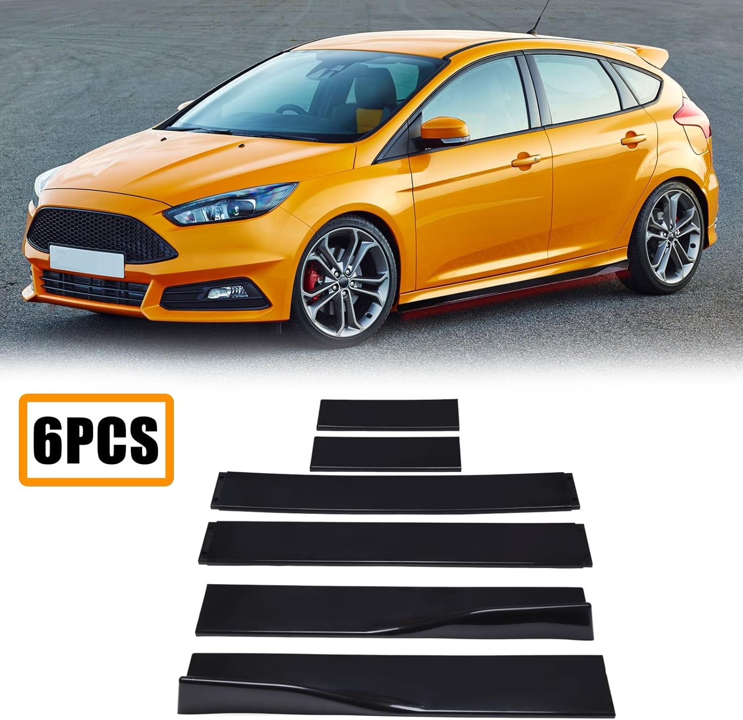 Universal Car Side Skirts 86.6 inch Extensions Body Kit Splitter Lip