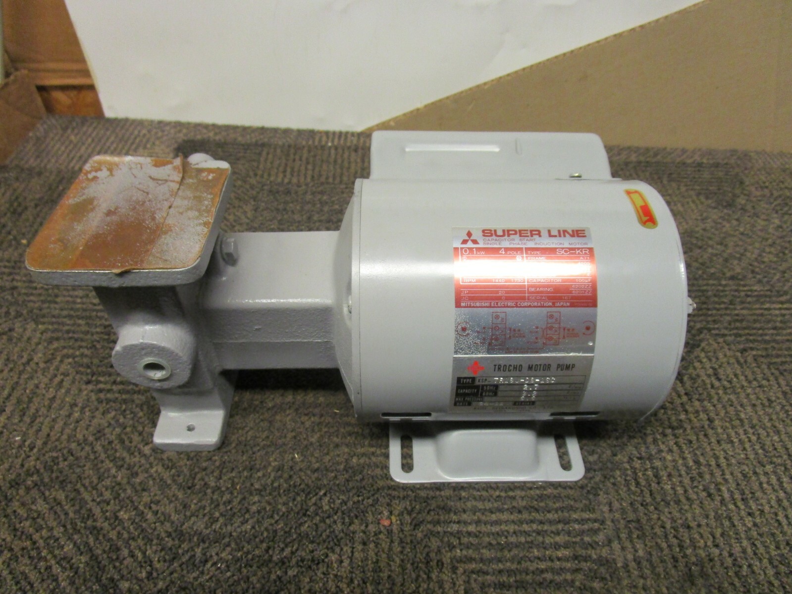 KUSE SEISAKUSHO KSP- TR18J-DB-1SC 0.1KW MOTOR PUMP 100V 1PH 1730RPM 5.5KG/CM2