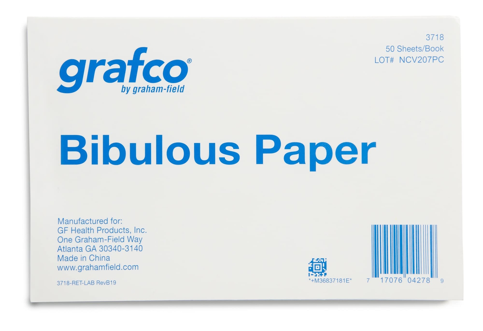 3718 Grafco Bibulous Blotting Absorbent Paper 50 Sheets 4×6 Inch Pack 6