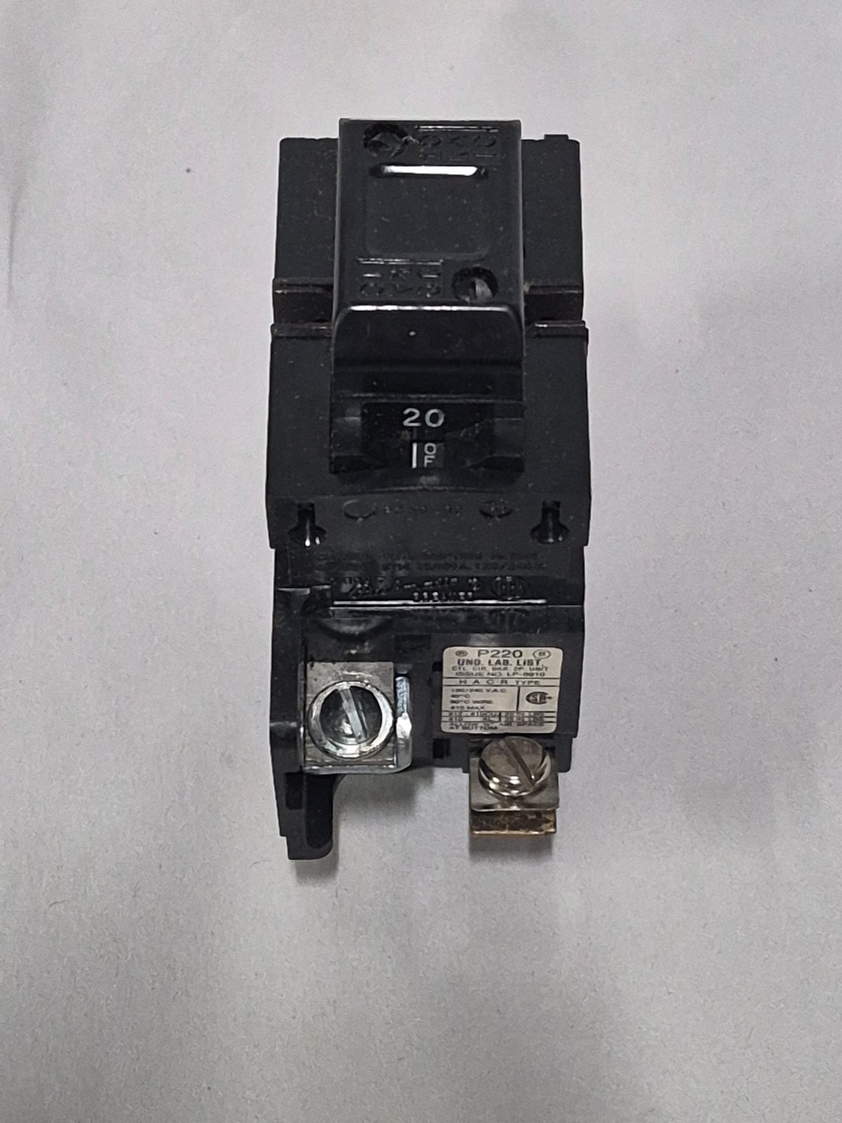 Siemens ITE P220 2P 20A 120/240VAC Bolt-On Pushmatic Circuit Breaker 10kA