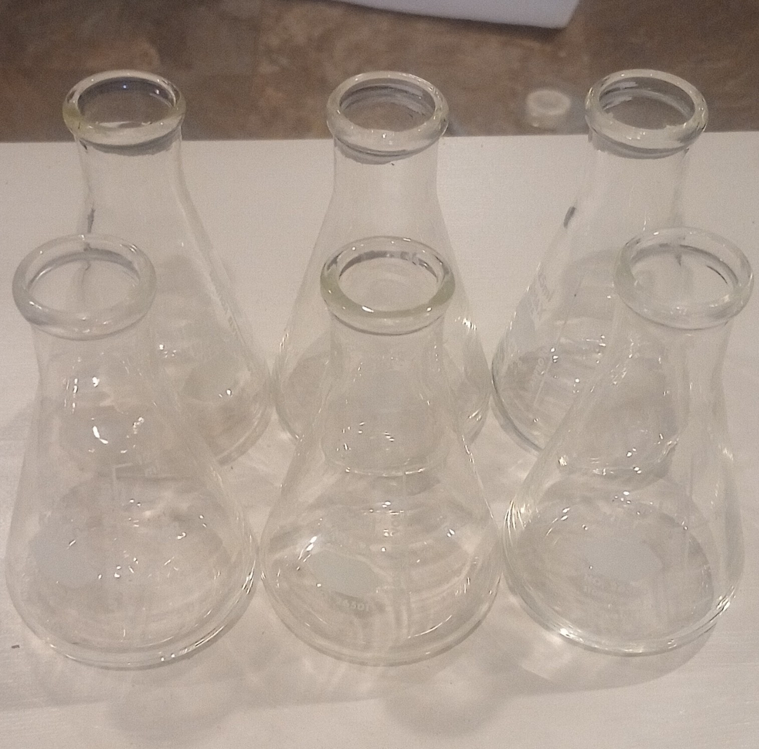 KIMAX No. 26500 125 mL Erlenmeyer Flask Glass Physical Laboratory Lab 6 Total