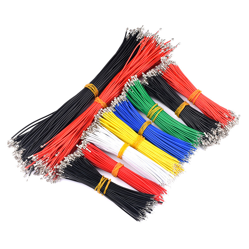 10cm 20cm 30cm Tinned Electronic Wire Terminal Cable Single / Double Head 2.54mm