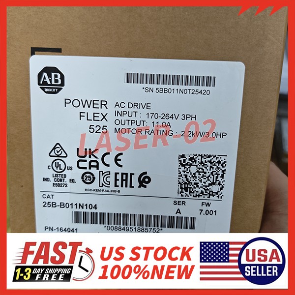 New Sealed Allen-Bradley 25B-B011N104 Ser A PowerFlex 525 AC Drive 3HP 2023