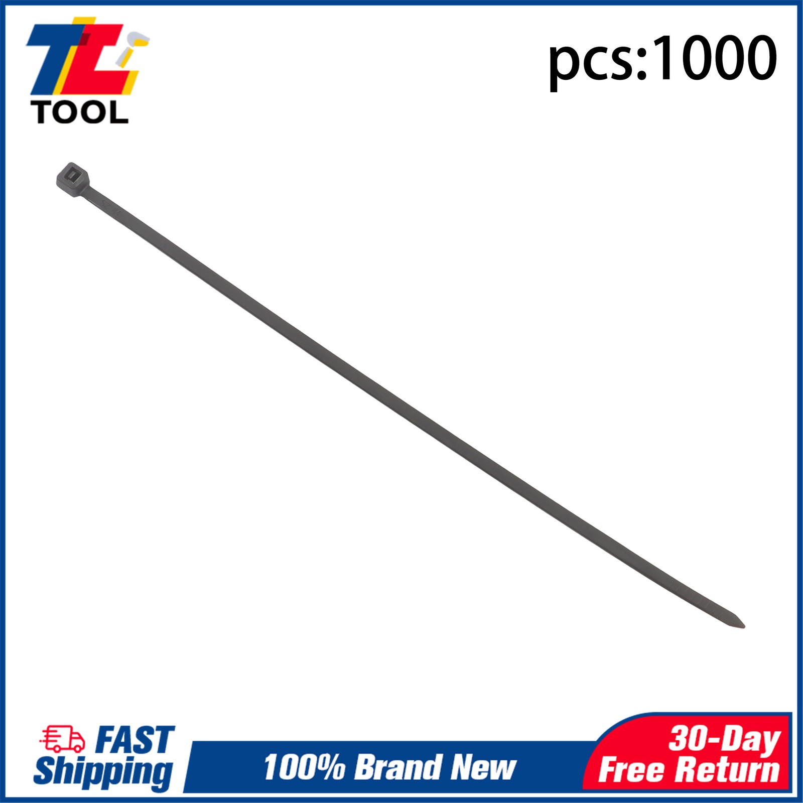 8in 1000pcs Uv Rated Zip Ties 40lb Self-Locking Plastic Cable Ties Width 0.14in
