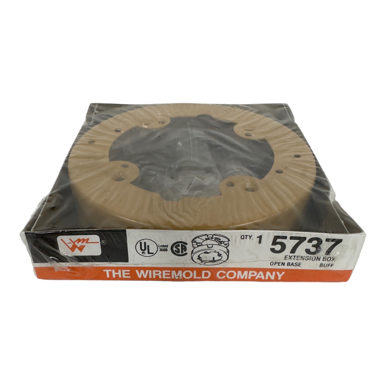 Wiremold 5737 Buff Extension Box Open Base NOS – New & Sealed