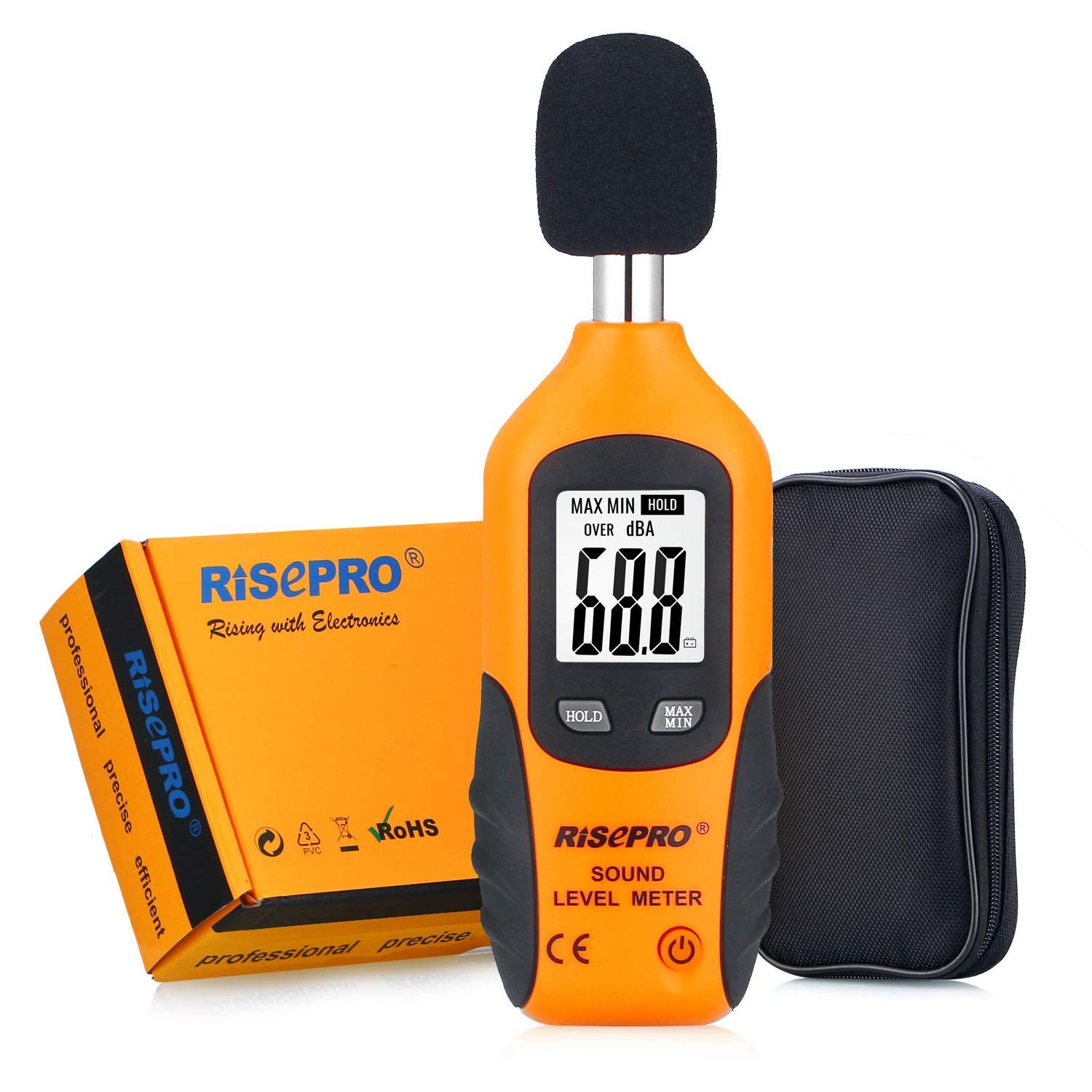Digital Sound Level Meter 30-130 dB, Backlight, MAX/MIN, Data Hold, Auto Power O
