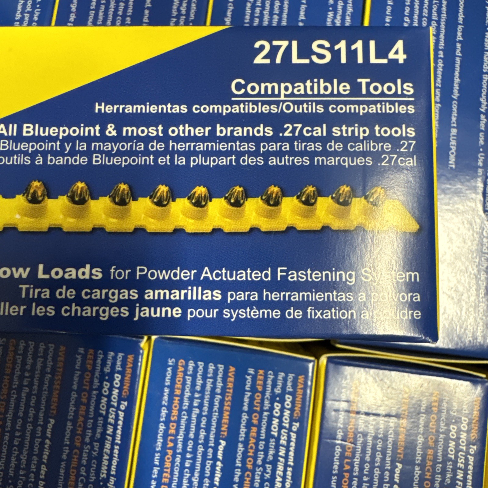 100-10 Pack Bluepoint 27LS11L4 .27 Caliber Level 4 YELLOW Strip Powder Loads