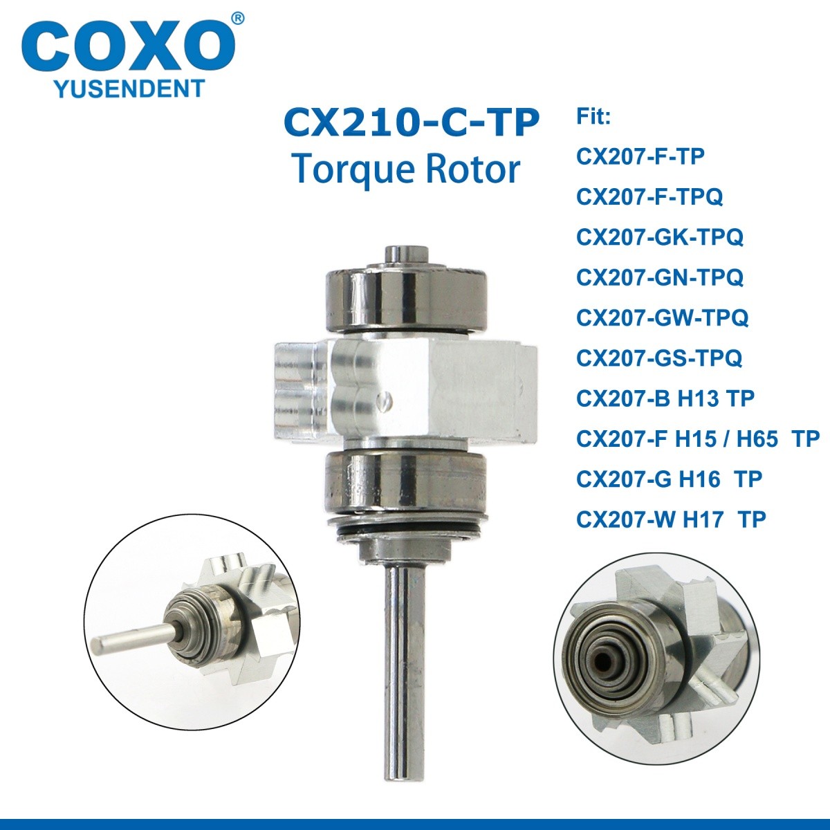 COXO Dental Fiber Optic High Speed Turbine 6Hole Coupler Fit WH KAVO NSK SIRONA
