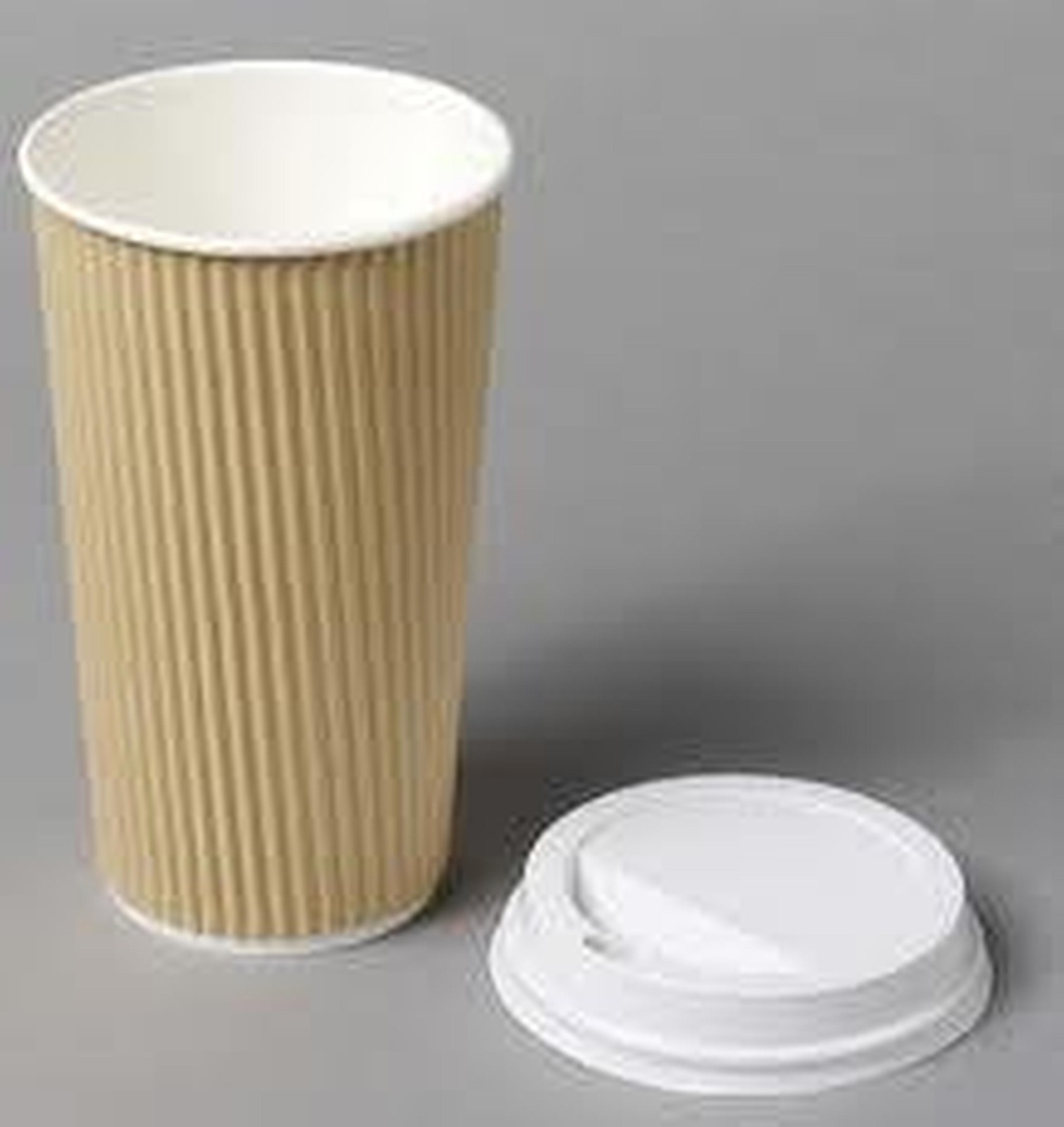 Ripple Disposable Coffee Cups with Lids – Brown Paper Takeaway Hot Cold 4-16oz
