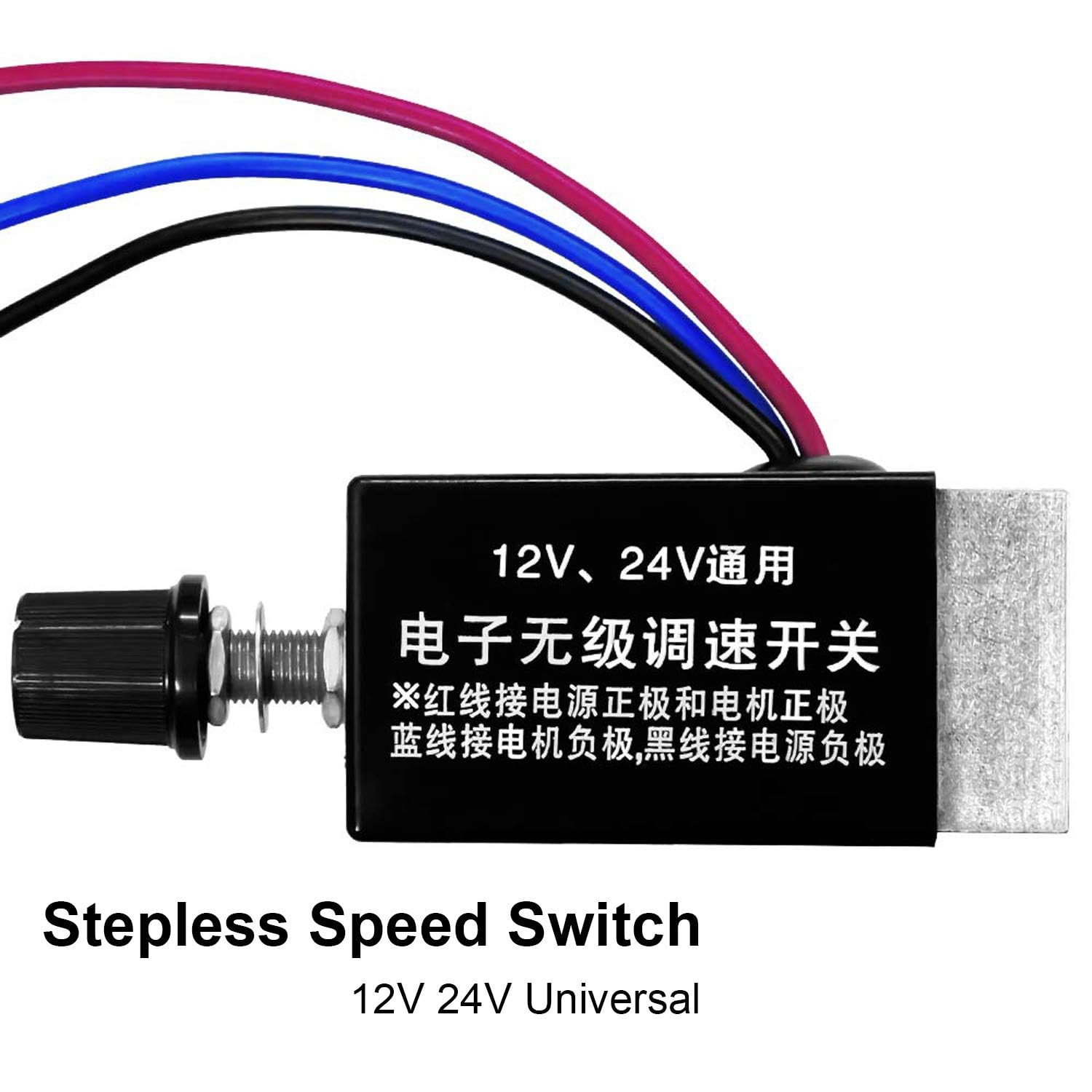 DC Motor Speed Controller Universal DC 12V 24V 10A Electronic Stepless Speed Reg