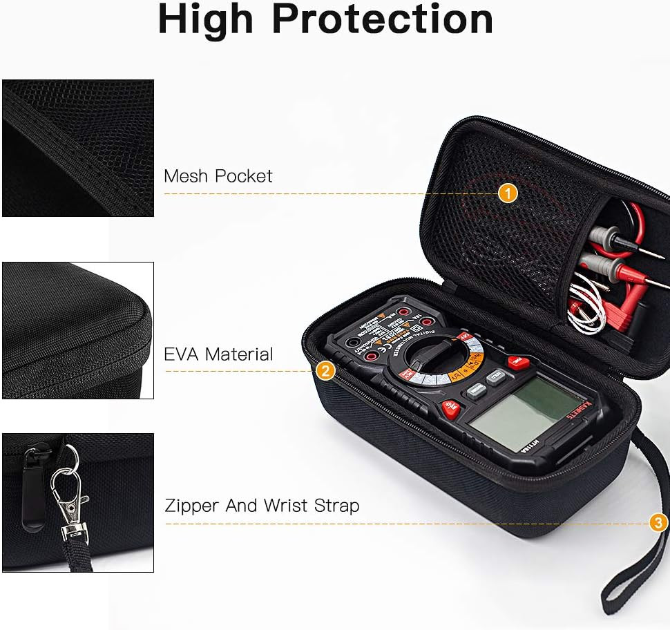 KAIWEETS HT118A/HT118E Multimeter Case, Protective Hard Storage Bag, Replacement