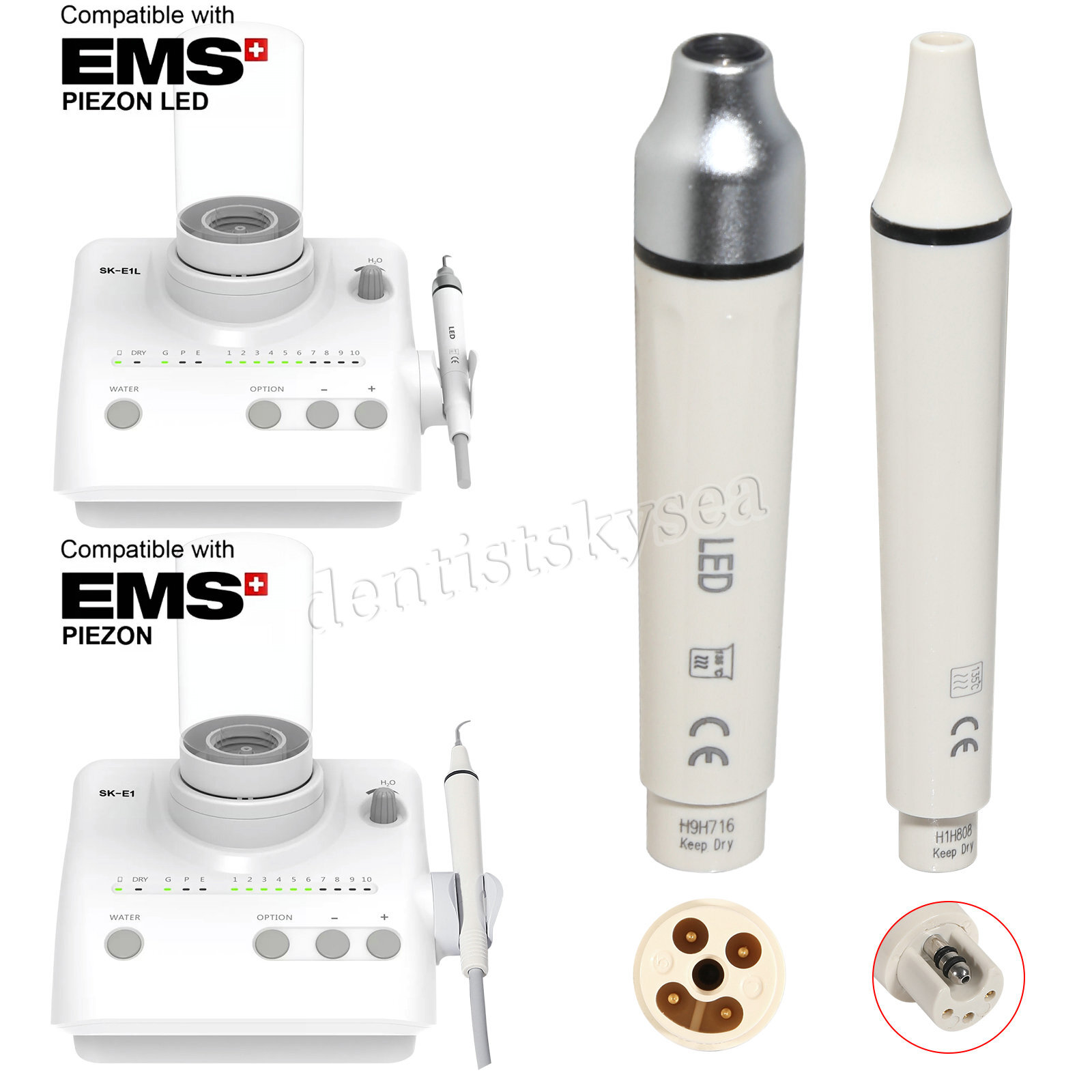Dental LED/NO-LED Ultrasonic Scaler 2*Bottles Handpiece Fit EMS WOODPECKER NEW