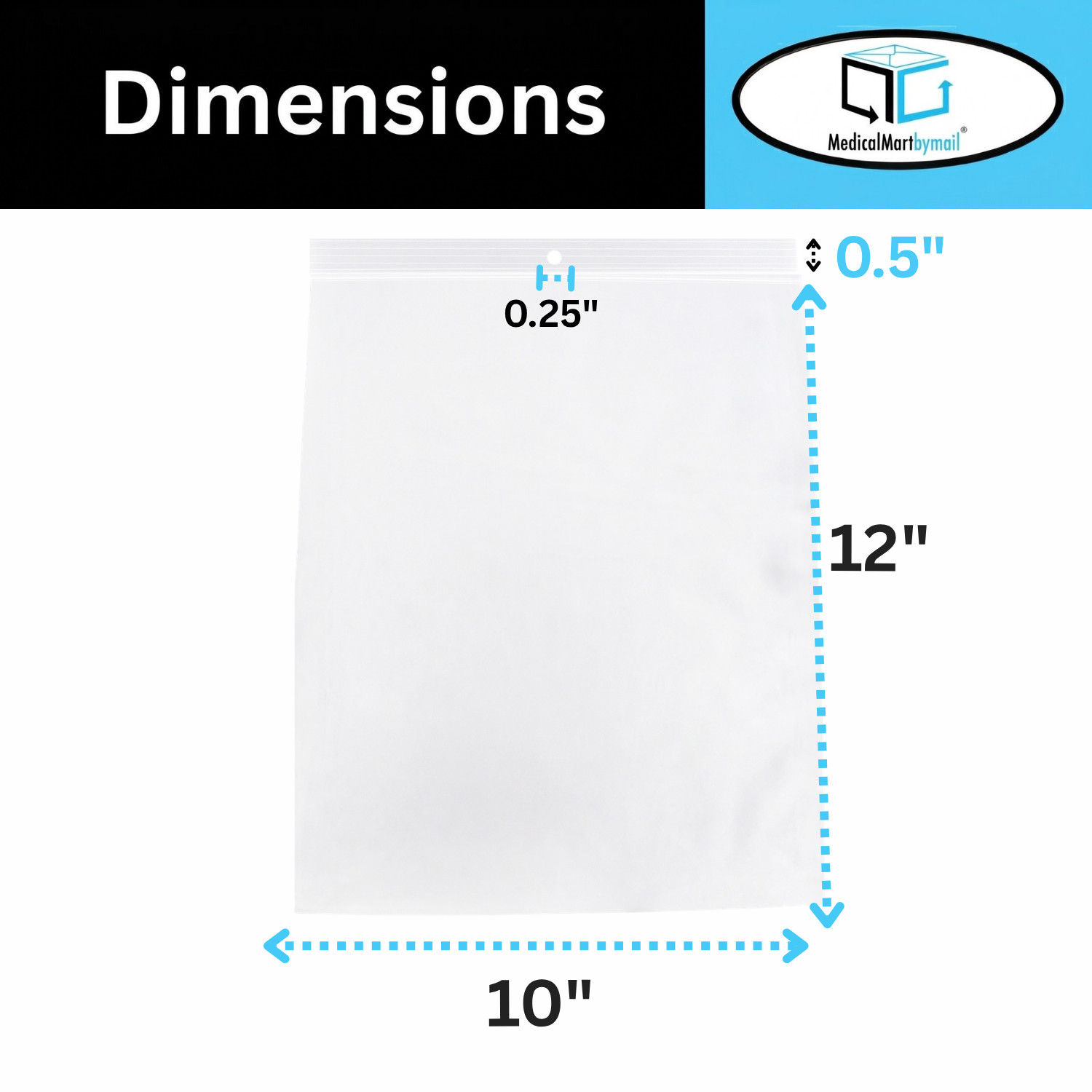 4000 Clear Reclosable Plastic Poly Zipper Bags with Hang Hole 10″ x 12″ 2 Mil