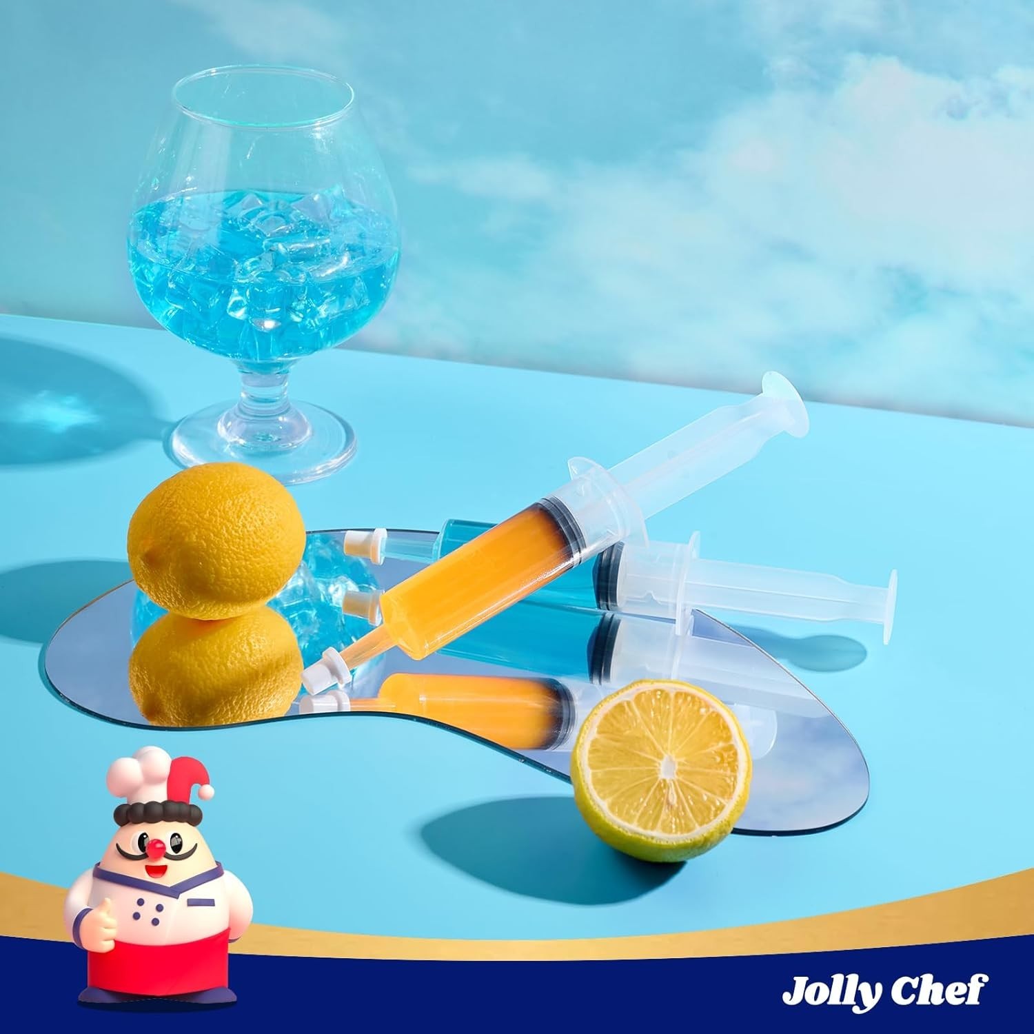 50 Jello Shot Syringes 1.5oz BPA Free Reusable Party Shot Dispensers Caps