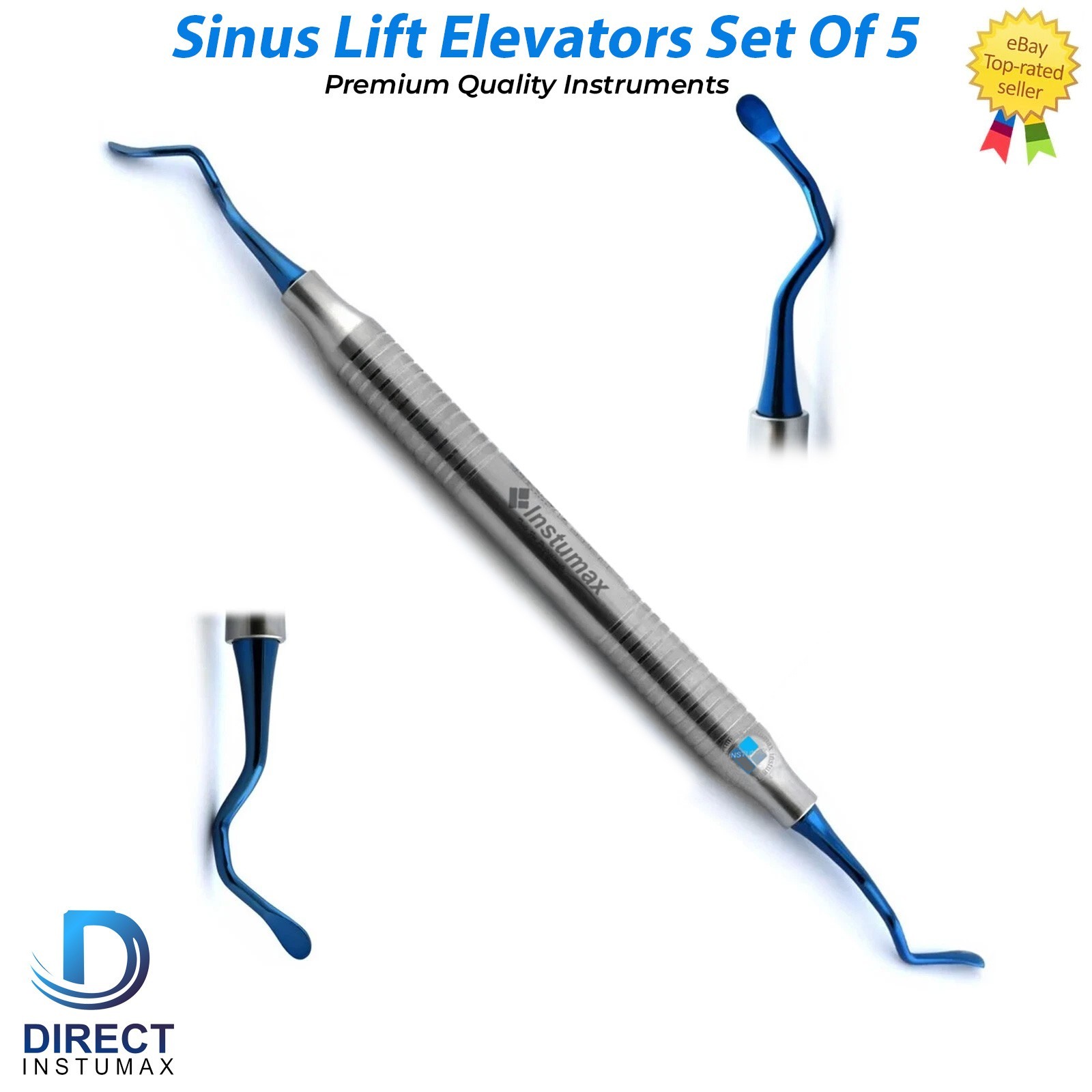 Sinus Dental Instruments Sinus Lift Instruments 5 Pcs Blue Coated Tips INSTUMAX®