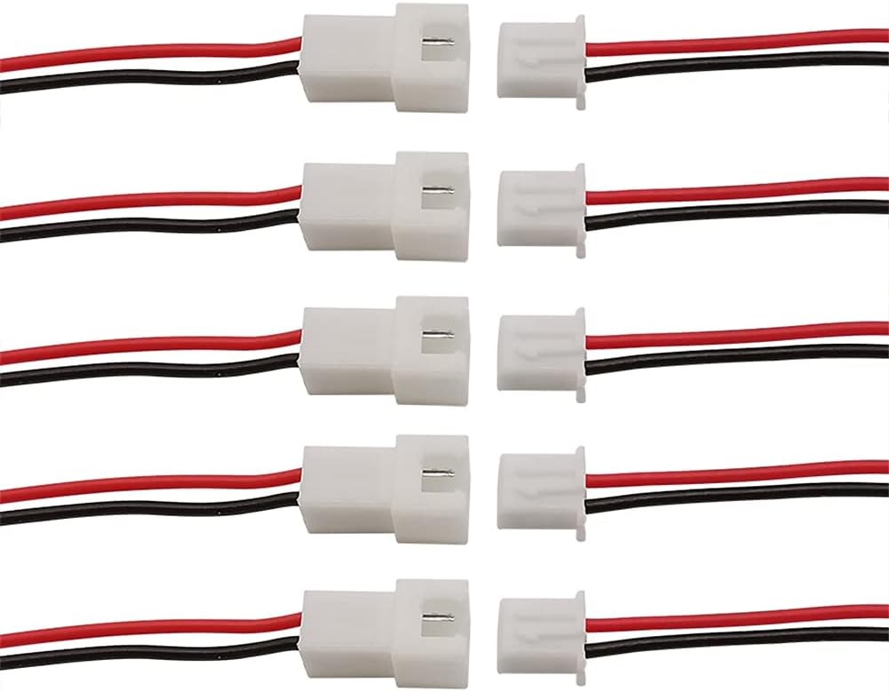 40 Pairs XH2.54mm 2 Pin Male Female Connector Plug Red Black Ter Size: 2.54 mm