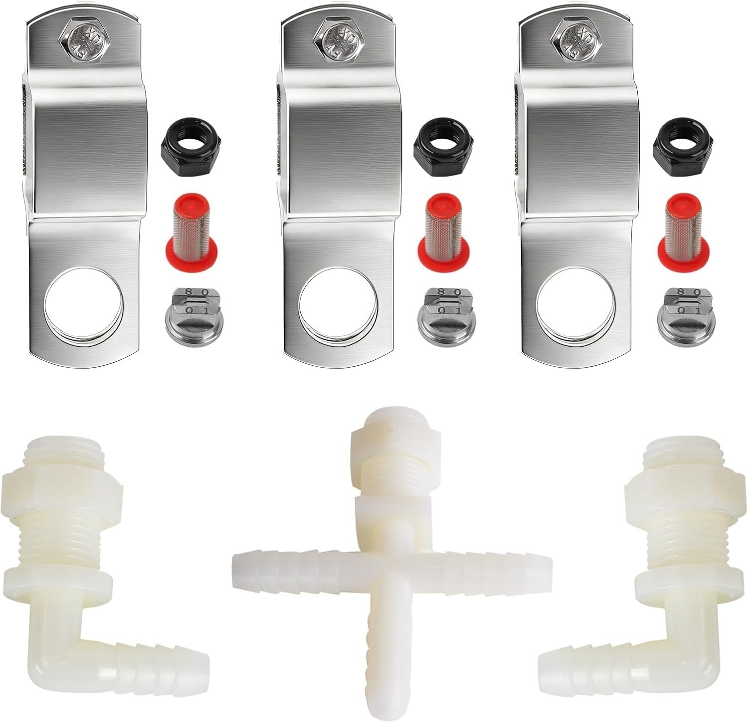 Spray Boom Repair Kit, Sprayer Parts Including 8001-VS Tips Screens Clamps