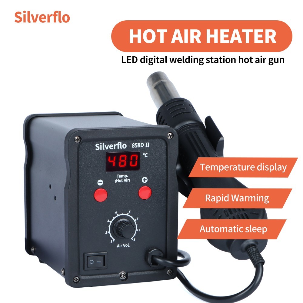 858D-II Digital Hot Air Soldering Heating Station SMD Welder Rework Heat Gun