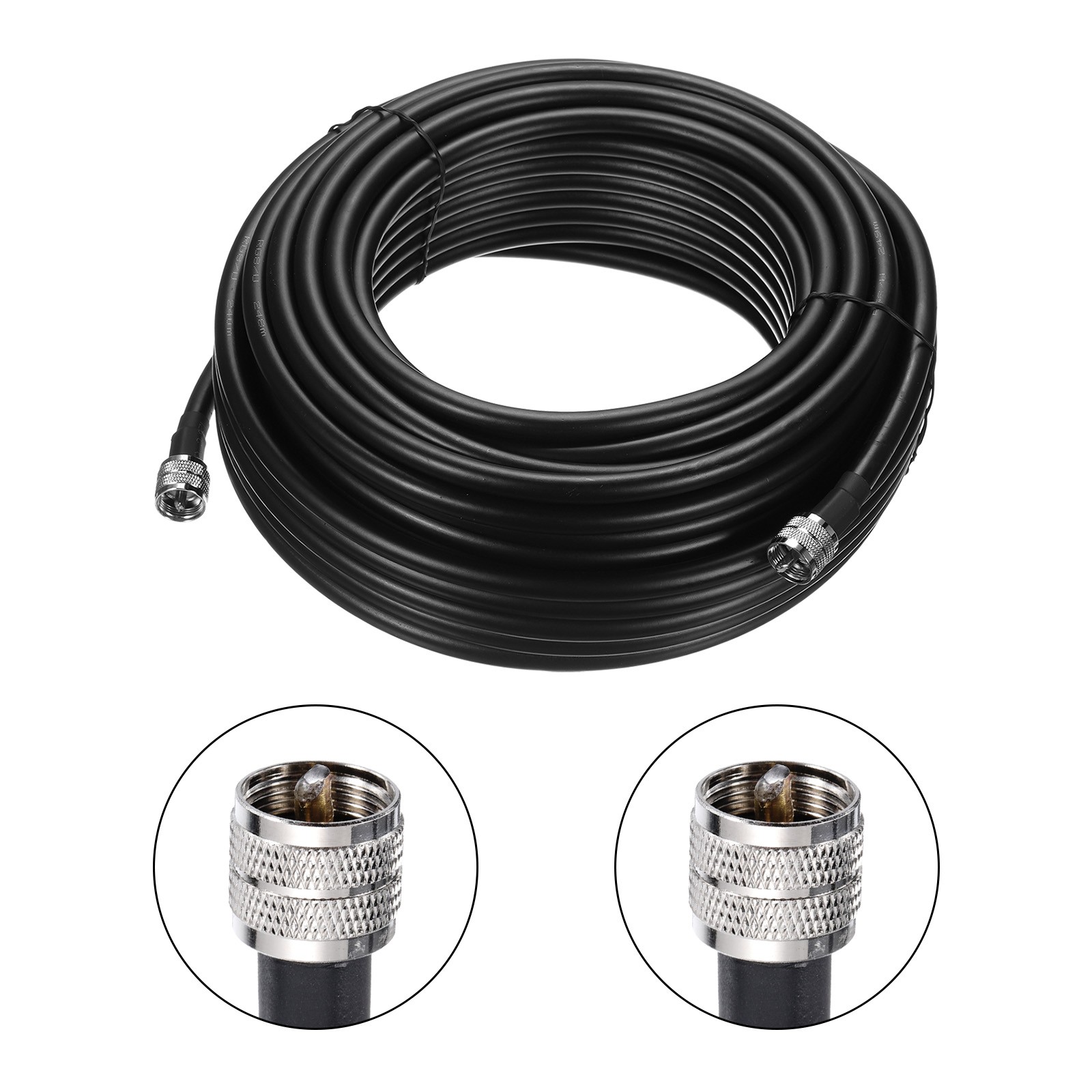 RG8/U Coax Cable with Pl-259 Male Connectors for CB/Ham Radio 30.5m/100Feet