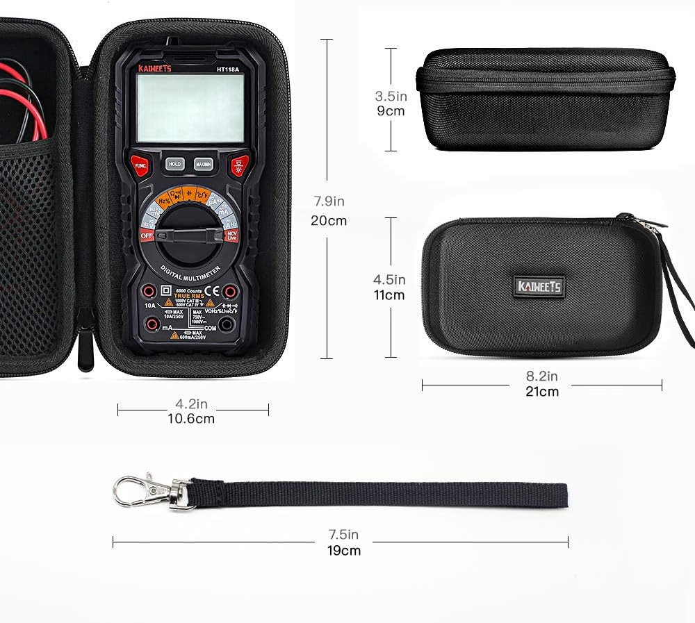 KAIWEETS HT118A/HT118E Multimeter Case, Protective Hard Storage Bag, Replacement
