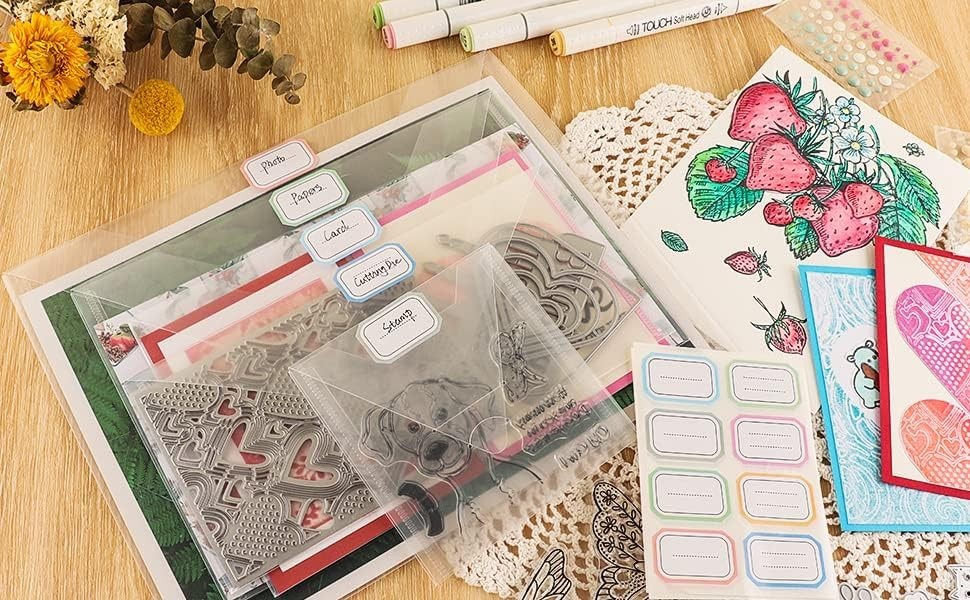 10 PCS 4.5»x9.5» Clear Storage Envelopes Pockets Resealable Plastic Bags fo…