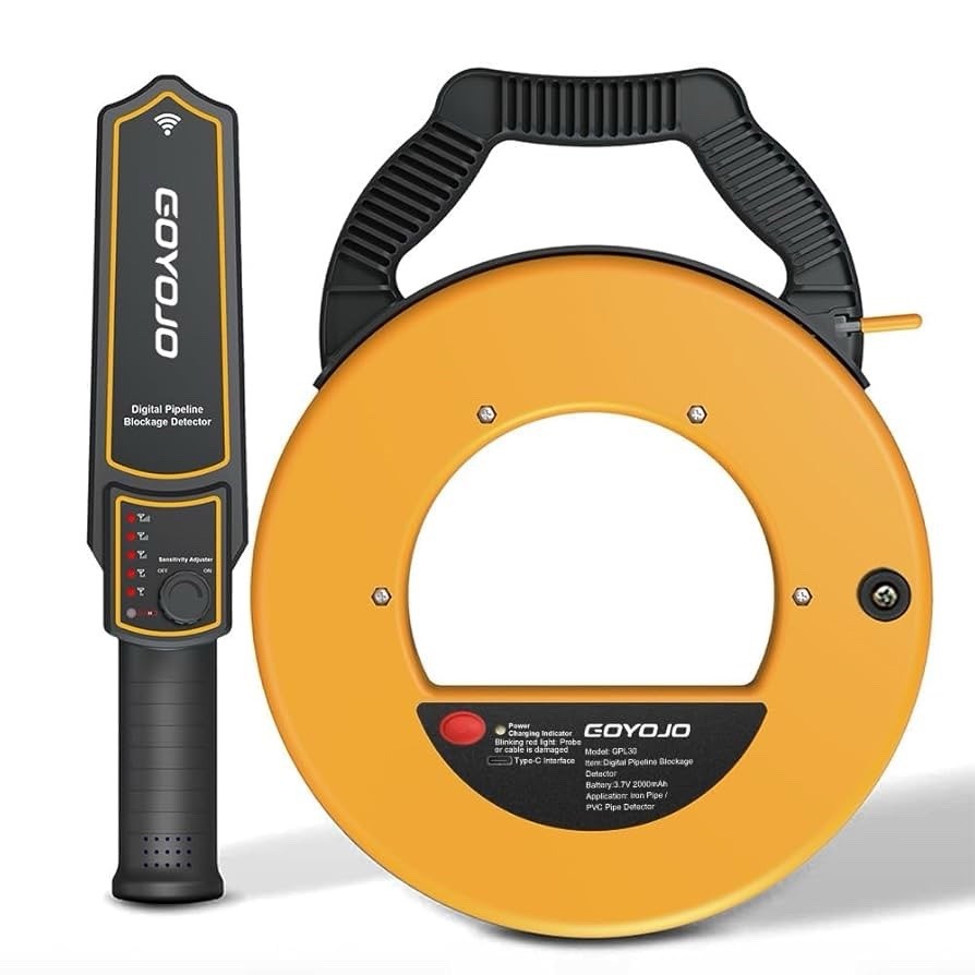GOYOJO Pipe Locator Kit, 30M Detector for PVC/Metal Pipes, IP67 Rated