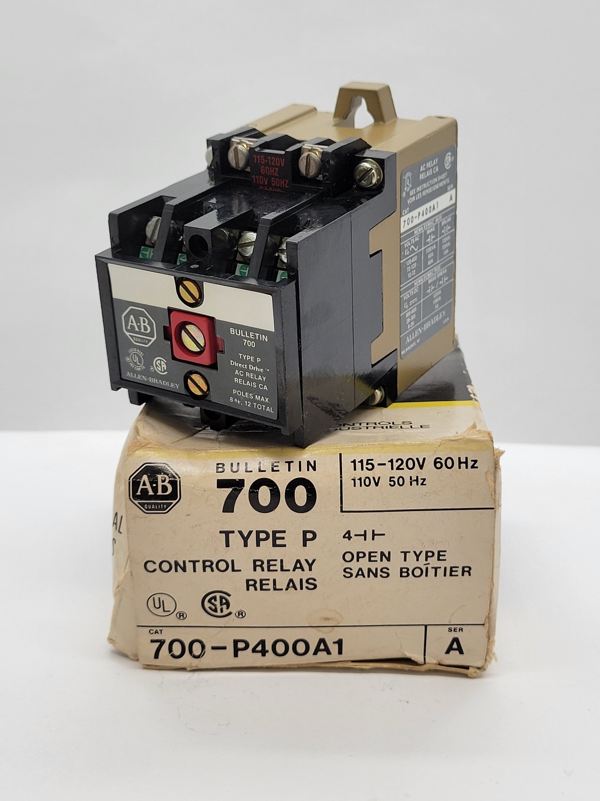 Allen-Bradley 700-P400A1 Control Relay 10A 600V 115/110V Coil Series A Type P