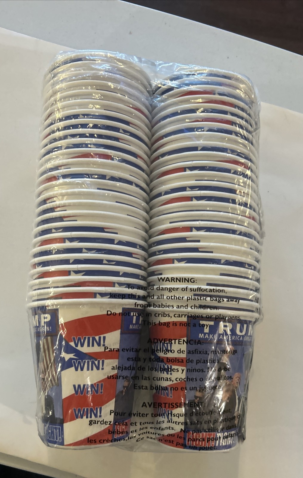 Trump Design Disposable Paper Coffee Cups (10 OZ, 50 Count) For Hot Or Cold