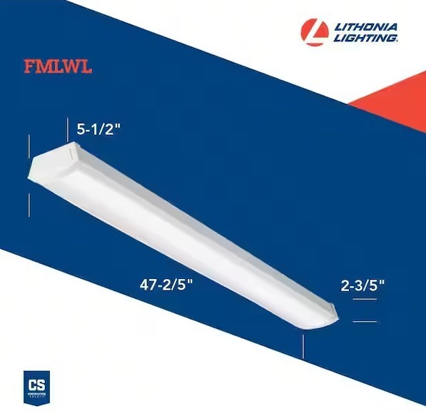 Lithonia Lighting 40-Watt 4 ft. White Integrated LED Flush Mount Light 120V 48IN