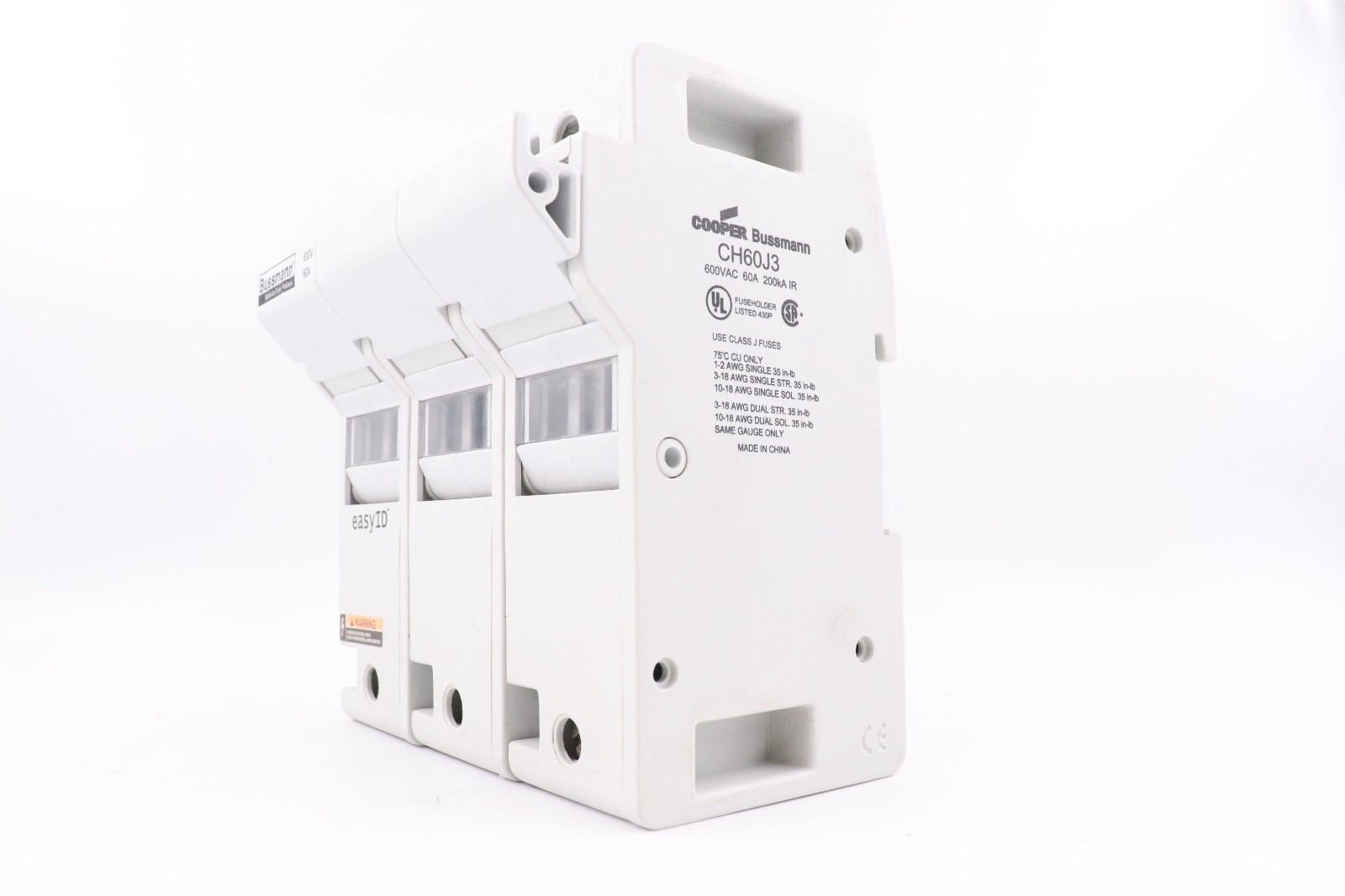 BUSSMANN CH60J3 60A 3-POLE FUSE HOLDER, CLASS J