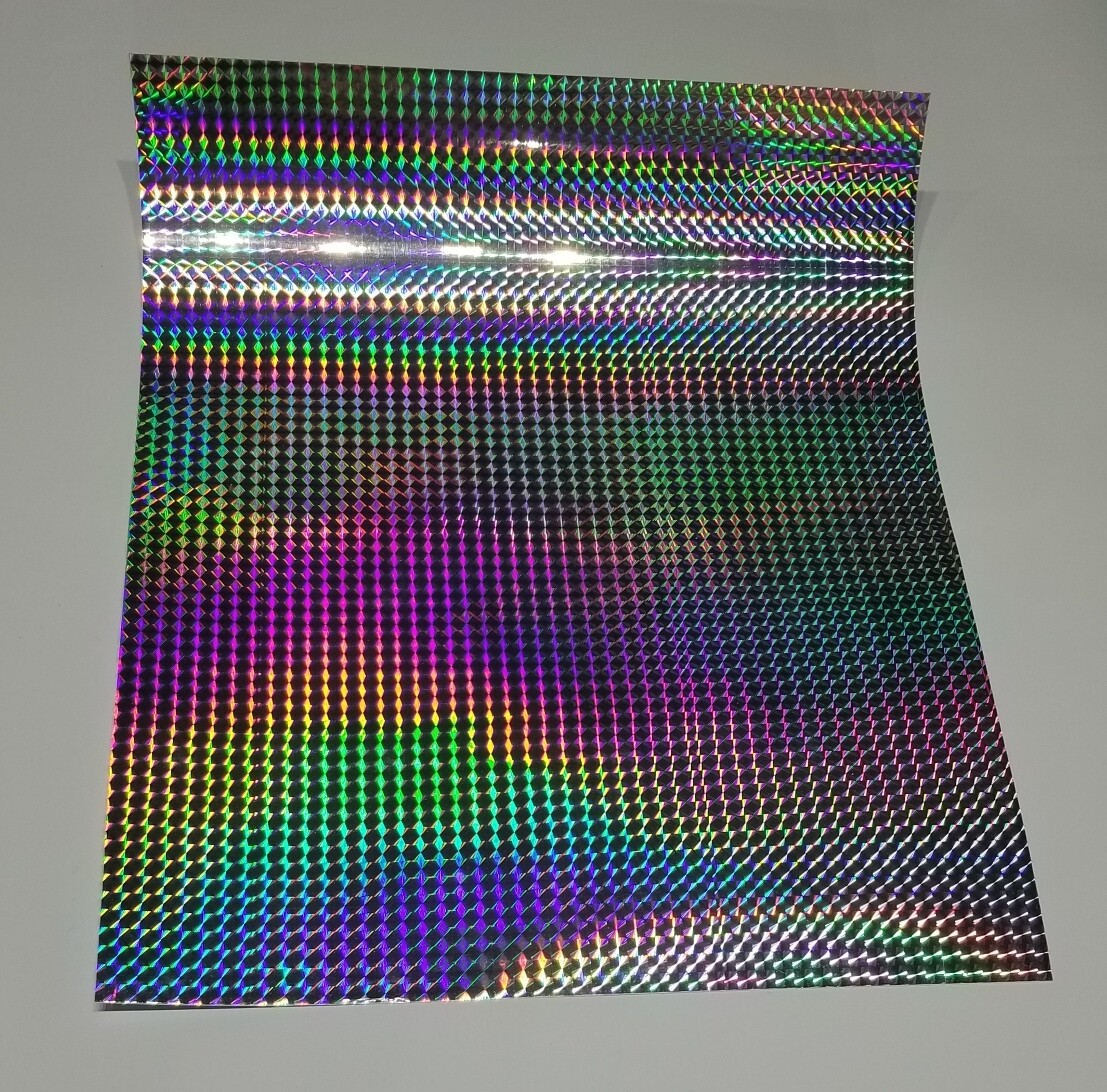 Silver 1/4 inch Holographic Mosaic Prism Sign Plotter Vinyl Film