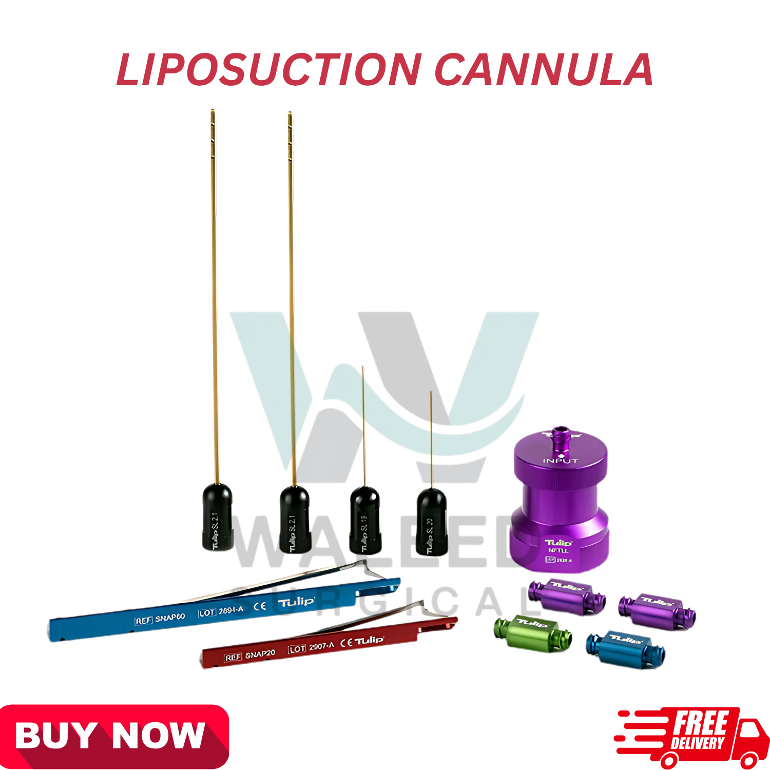 Tulip Surgical 60cc Liposuction Cannula Set with Johnnie Locks