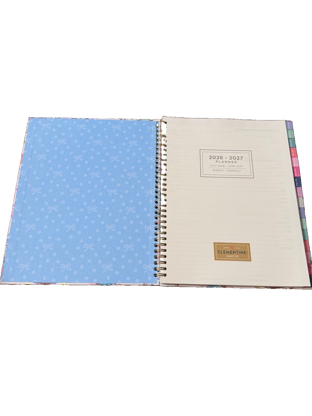 2027 Clementine 12 month Floral Planner July 2026-June 2027 11×9” Notebook Size
