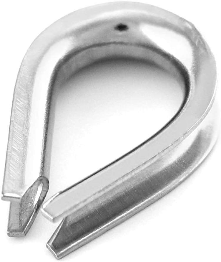 YAMASO 50pcs 1/16″ M2 Stainless Steel Thimble for Diameter Wire Rope Cable…